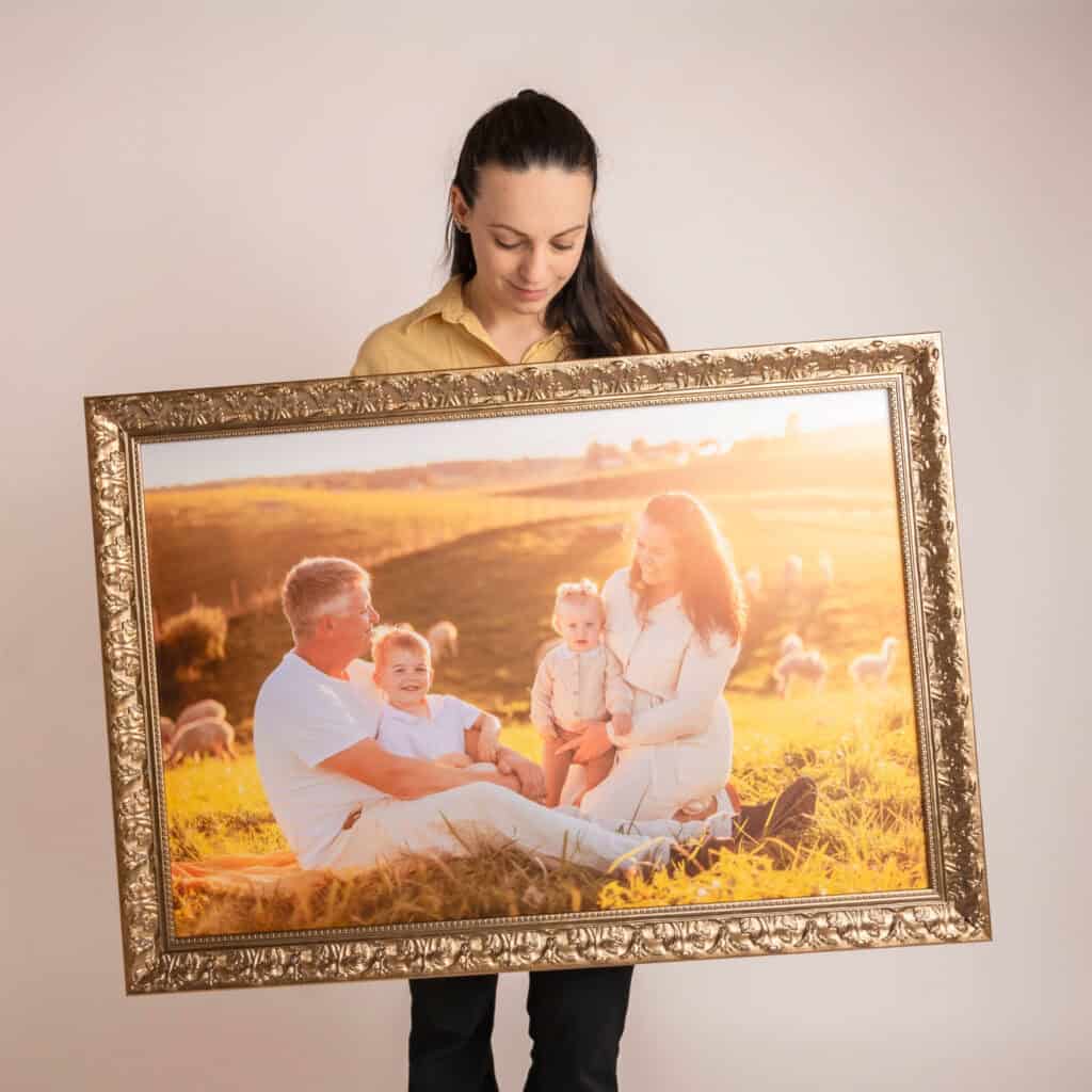 Innrammet veggbilde til familiefotograferingen