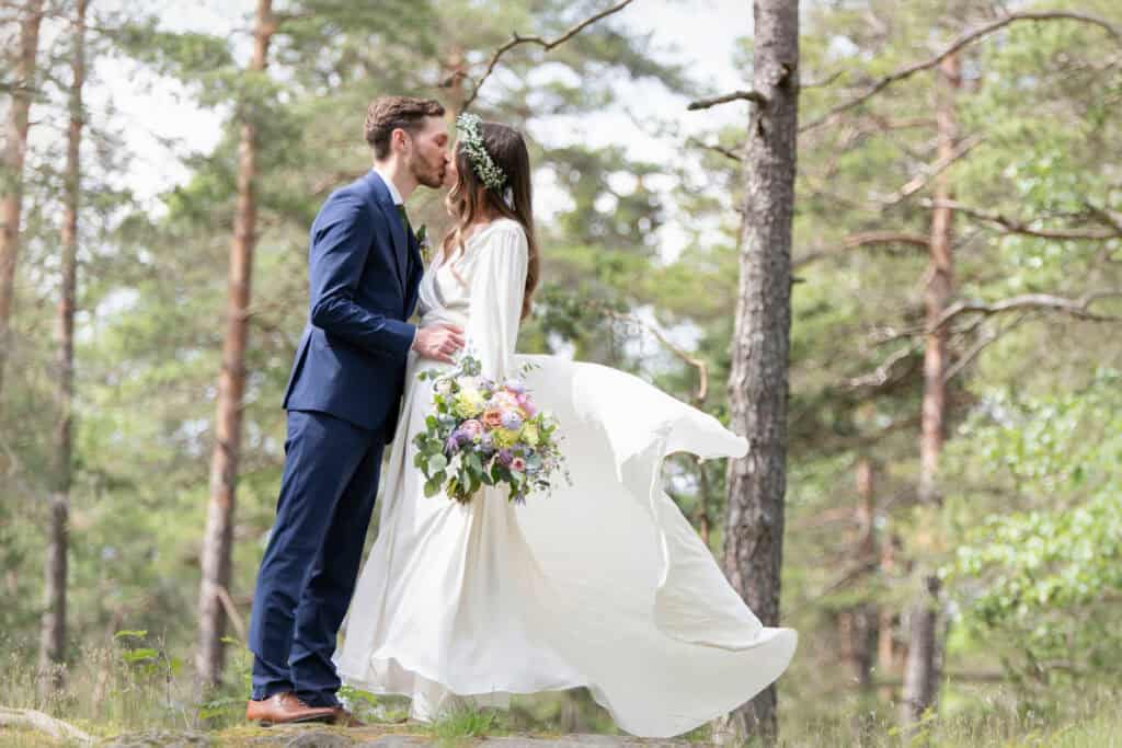 bryllup portrett bilder i skogen oslo