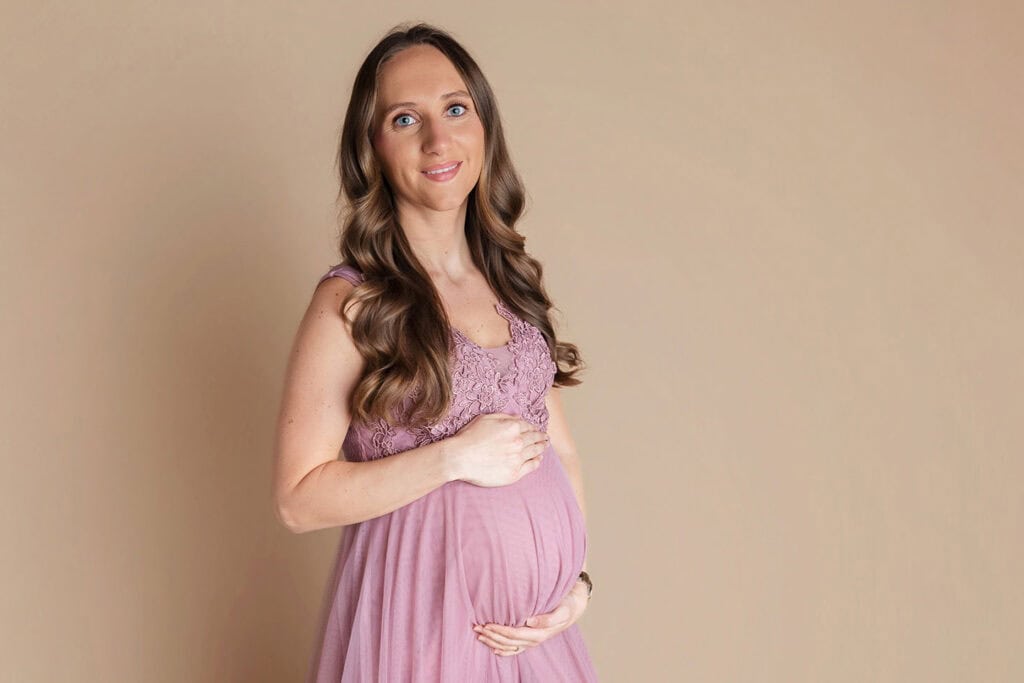 gravid fotografering lillestrøm rosa kjole