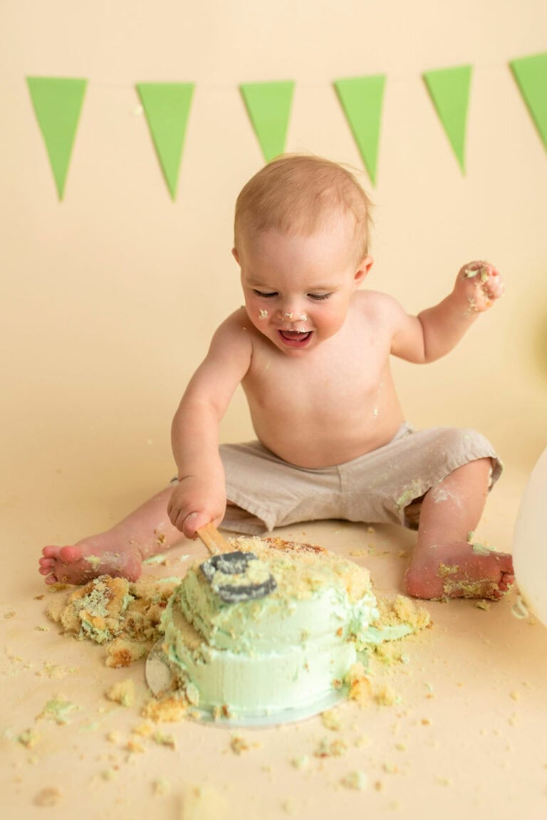 smash the cake fotografering grønn kake lillestrøm
